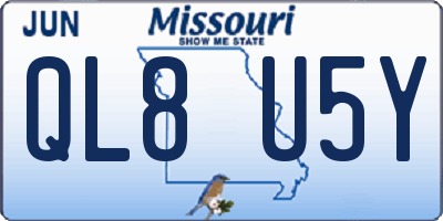 MO license plate QL8U5Y