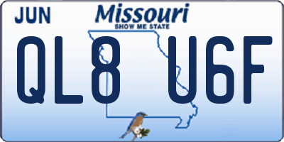 MO license plate QL8U6F