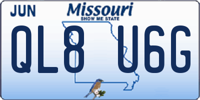 MO license plate QL8U6G