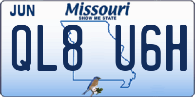 MO license plate QL8U6H