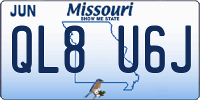 MO license plate QL8U6J