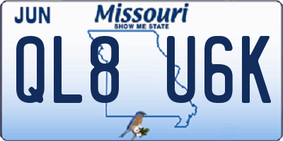 MO license plate QL8U6K