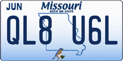 MO license plate QL8U6L