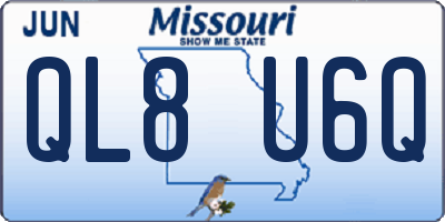 MO license plate QL8U6Q