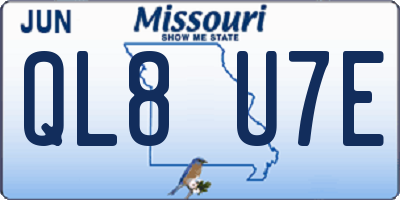 MO license plate QL8U7E