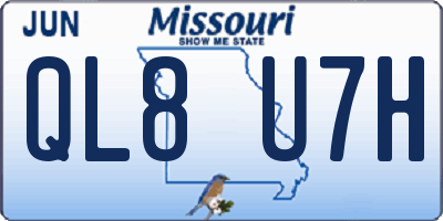 MO license plate QL8U7H