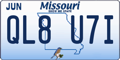 MO license plate QL8U7I