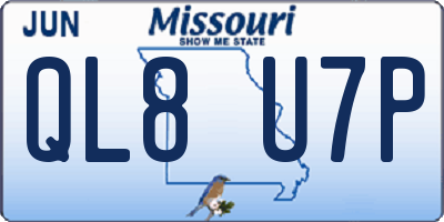 MO license plate QL8U7P