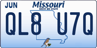 MO license plate QL8U7Q