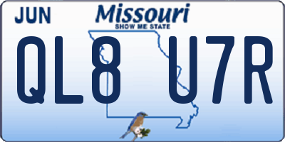MO license plate QL8U7R