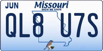 MO license plate QL8U7S