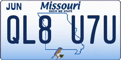 MO license plate QL8U7U