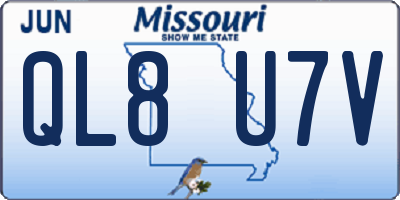 MO license plate QL8U7V
