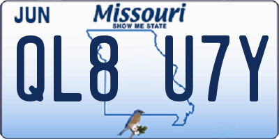 MO license plate QL8U7Y