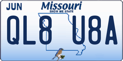 MO license plate QL8U8A