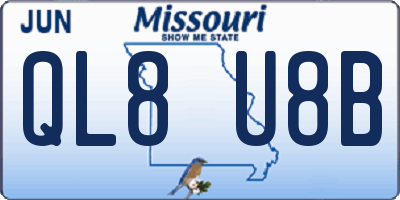 MO license plate QL8U8B