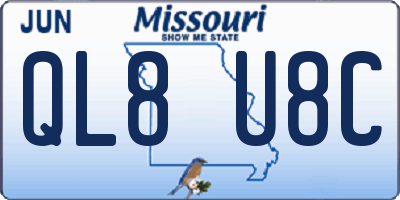 MO license plate QL8U8C
