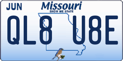 MO license plate QL8U8E