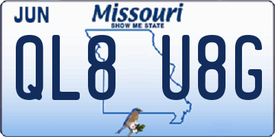 MO license plate QL8U8G