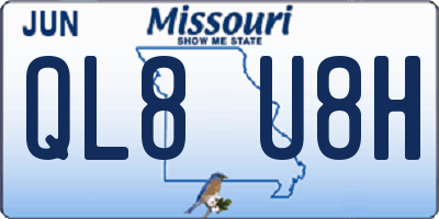 MO license plate QL8U8H