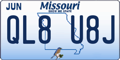 MO license plate QL8U8J