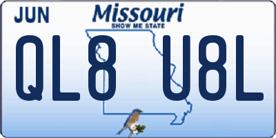 MO license plate QL8U8L
