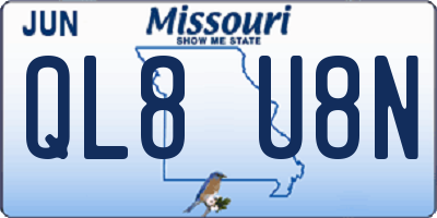 MO license plate QL8U8N
