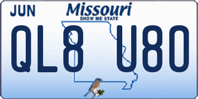 MO license plate QL8U8O