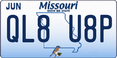 MO license plate QL8U8P