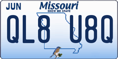 MO license plate QL8U8Q