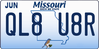 MO license plate QL8U8R