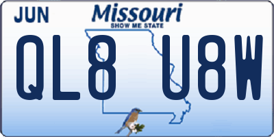 MO license plate QL8U8W