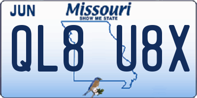 MO license plate QL8U8X