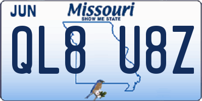 MO license plate QL8U8Z