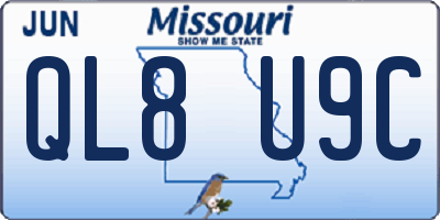 MO license plate QL8U9C