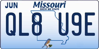 MO license plate QL8U9E