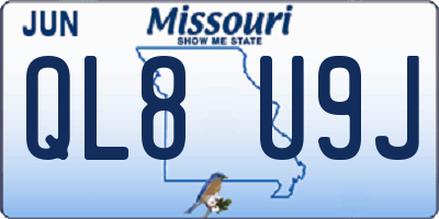 MO license plate QL8U9J