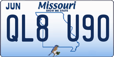MO license plate QL8U9O