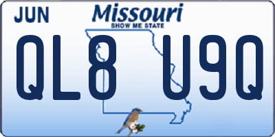 MO license plate QL8U9Q
