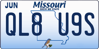MO license plate QL8U9S