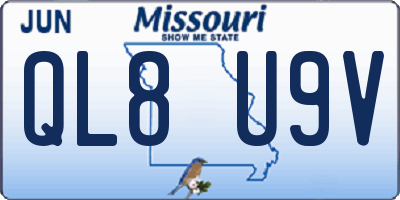 MO license plate QL8U9V