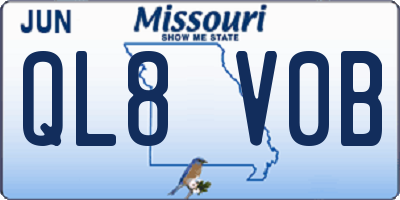 MO license plate QL8V0B