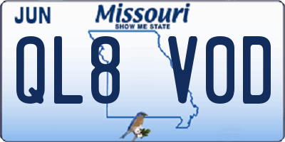 MO license plate QL8V0D