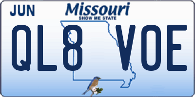 MO license plate QL8V0E