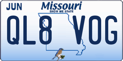 MO license plate QL8V0G