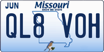 MO license plate QL8V0H