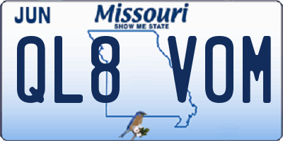 MO license plate QL8V0M