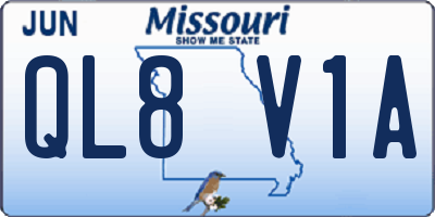 MO license plate QL8V1A