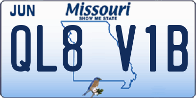 MO license plate QL8V1B