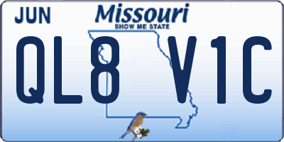 MO license plate QL8V1C